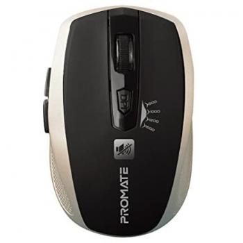Ratón Inalámbrico Promate Breeze Ergonómico 2.4 GHz Clic Silencioso 1600 DPI Ajustable 6 Botones USB Nano Dorado