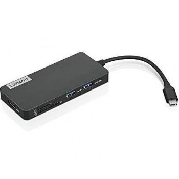Lenovo USB-C 7-in-1 Travel Hub Docking Station - HDMI 4K, SD/TF Card Reader, 3xUSB Ports, Pass-through (Model GX90T77924)