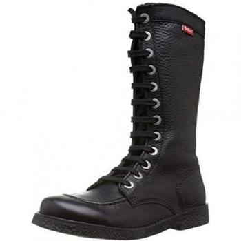 Kickers Women's Meetkiknew Lace-Up Leather Boots, Black