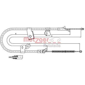 Cable de freno de mano Metzger 17.1075 para Toyota Yaris P1, lado trasero derecho