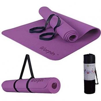 WORPIN, Esterilla Deporte Yoga Pilates Fitness Colchoneta Gimnasia Antideslizante, 183x61cm con Funda y Correa de Hombro, Material TPE ecologico