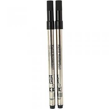 Montblanc 105158 Recambios de punta mediana para Rollerball – Recargas de alta calidad Mystery Black, 1 paquete x 2 Recargas