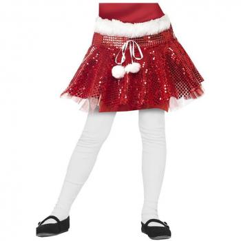 Tutú Navideño Mamá Noel rojo con lentejuelas infantil de Guirma.