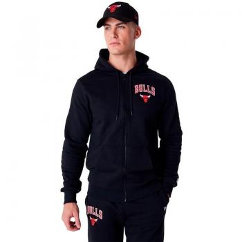 Chaqueta con capucha New Era Chicago Bulls Essentials Negra 2XL Hombre