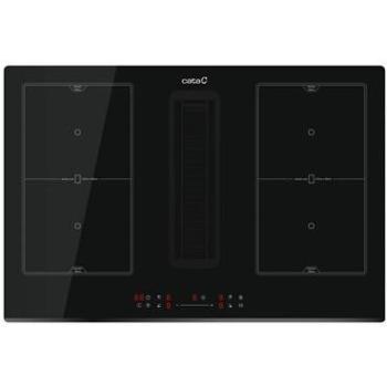 Placa de inducción Cata IAS 7024 con extractor integrado, 4 zonas de cocción, slider, negro, 77 cm