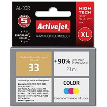 Cartucho de Tinta Compatible Activejet AL-33R, Multicolor, 21 ml, Reemplazo para Lexmark 33 (18C0033E)