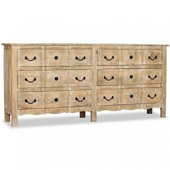 Solid Mango Wood Sideboard 78.7x15.7x35.4