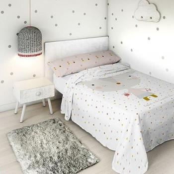Juego de Sábanas Infantil 100% Algodón Haciendo el Indio Cama 105 Fabricado en España