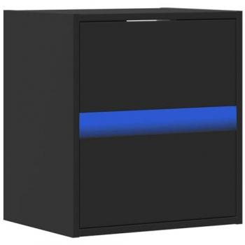 Mueble de TV de pared con luces LED negro 41x31x45 cm, Mueble de TV suspendido, Mueble de TV montado en la Pared, Soporte de TV Flotante
