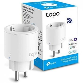 TP-Link Tapo P115 Mini Enchufe Inteligente Wi-Fi con Monitorización de Energía, Programación de Encendido/Apagado, Ahorro de Energía, Compatible con Alexa y Google Home