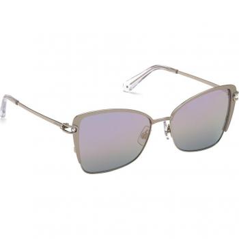 Swarovski Rectangular Metal Frame Sunglasses, Gray, Female, Size: ONE SIZE