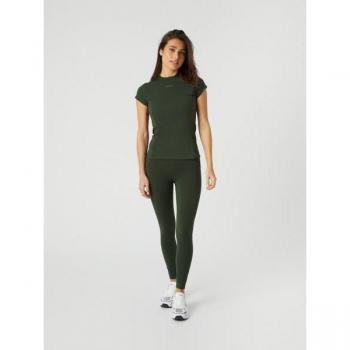 Björn Borg Women's Sleek Tights - Dark Green, Size M