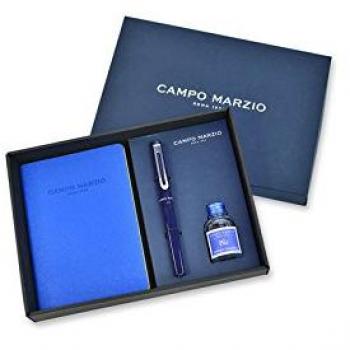 Campo Marzio - Set pluma y diario 11x16, color azul