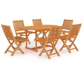 Conjunto de comedor de jardín 7 piezas madera maciza de teca