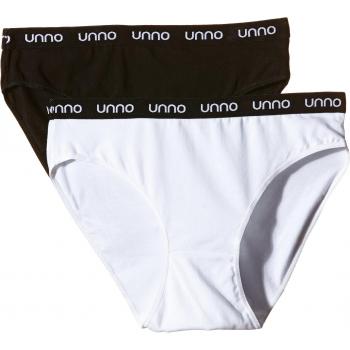 UNNO - Braga de algodón elástico para mujer, pack x 2, color blanco / negro, talla M
