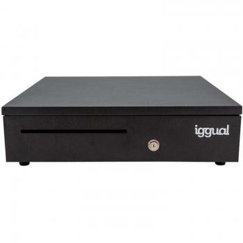 iggual IRON-35 Cajón Portamonedas 42cm 5 Billetes 6 Monedas Negro con Cerrojo y Llaves