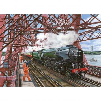 Crossing The Forth Deluxe 500 Piece Jigsaw Puzzle - Extra Large Scenic Landscape with Artist Illustration