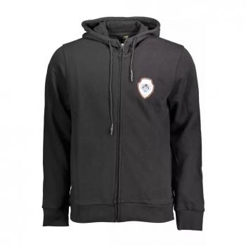 Cavalli Class Black Cotton Zip-Through Hoodie for Men - Size M