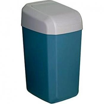 Denox DEN130 Papelera Troya con Tapa basculante 30 litros, Azul, 350x280x530 mm