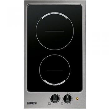 Zanussi ZITN323K Placa inducción modular, 2 zonas, mandos frontales giratorios, detección automática del recipiente, Inox, 29 cm