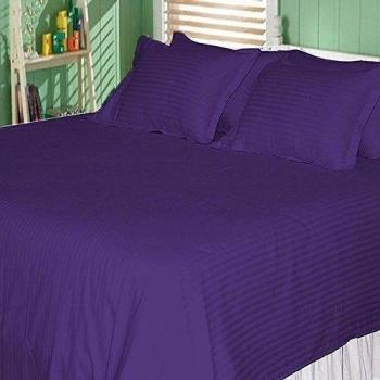 SACRO 100% algodón egipcio de 500 hilos 32 cm bolsillo profundo 4 piezas Juego de sábanas Euro rey IKEA tamaño púrpura Color patrón de la raya
