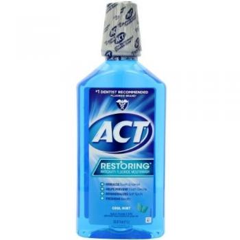 ACT Cool Splash Mint Restoring Anticavity Fluoride Enjuague bucal, 33.8 fl oz