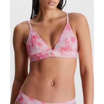 Calvin Klein Parte de arriba de bikini de triángulo CK Authentic rosa claro y rosa oscuro mujer - M