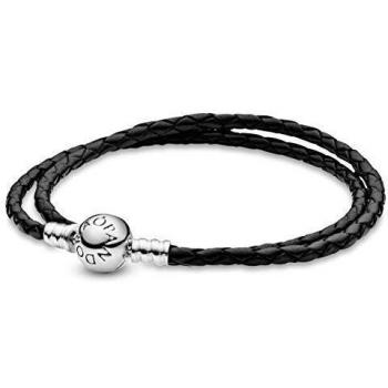 Pulsera Pandora Moments 590745CBK-D1 mujer cuero y plata