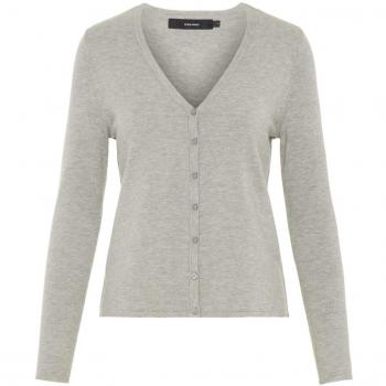 Vero Moda Vmhappy Basic LS V-Neck Cardigan Noos Chaqueta Punto, Gris