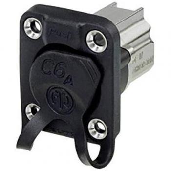Neutrik 8P8C Panel Mount Pass-Through Socket NE8FDX-P6-W Black