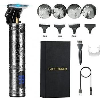 Máquina Cortar Pelo, Cortapelos Hombre Profesional, Inalámbrico Corte Pelo, Recortadora Eléctrica, Recortador Pelo Barba Kit, Carga USB, Regalo de San Valentin para Hombre, para Familias, Peluqueros