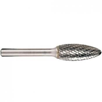 metabo 628361000 628361000-Fresa en Forma de Llama dentado en Cruz 6 x 50 mm Longitud Trabajo 14 mm vástago de 6 mm, 0 V, Negro, Normal