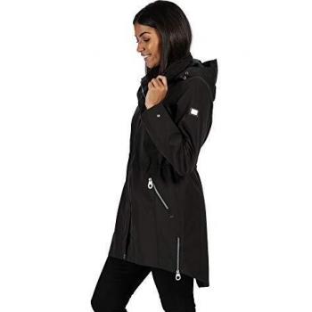 Regatta Alerie-Parka con Capucha Desmontable con Cremallera, Impermeable Y Transpirable, Completamente Forrada, Costuras Selladas Jackets Waterproof Shell, Mujer, Black, 8