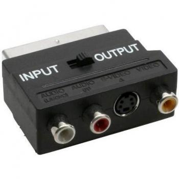 Adaptador SCART InLine 89953 con entrada/salida, 3x RCA y 1x S-VHS