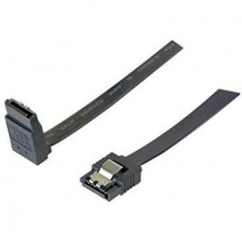 Cable SATA III 6GB/s angulado de 50 cm con bloqueo - Negro