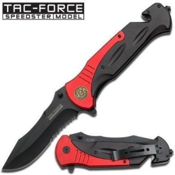 USA Firefighter department - emergencia Emergency bombero U.S - Cuchillo 'leviatán' gigante 27 cm. Plegable salvavidas Intervention - Apertura assiste - Mango Copa cinturón - brisa Vitre # TF-727FD