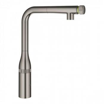 Grifo de Cocina Essence SmartControl con Cabezal Extraíble, Operación Suave y Ahorro de Agua - Color Grafito Duro Cepillado