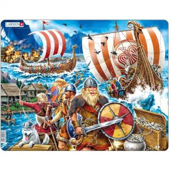 Rompecabezas Larsen Exitosa Invasión Vikinga - 65 piezas