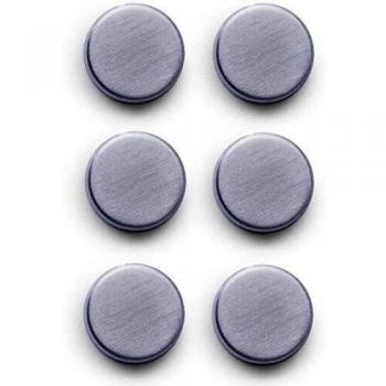 Zeller 11203 Conjunto de Imanes, Acero Inoxidable, Gris, 2.7x2.7x3 cm, 6 Unidades