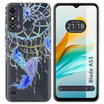 Funda Silicona Transparente ZTE Blade A53 con Diseño de Plumas y Dibujos