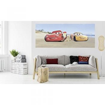Papel Pintado No Tejido Komar Cars3 Playa, 100x250 cm, Diseño Colorido, Ancho de 100 cm