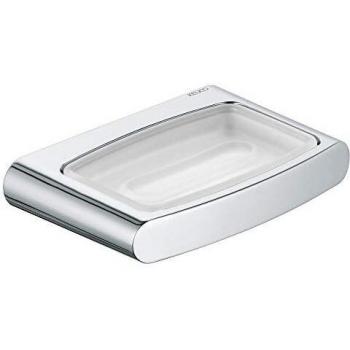 Jabonera Keuco Elegance con cuenco extraíble de cristal mate, cromada, modelo de pared