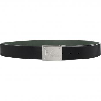 Cinturón Reversible EA7 TRAIN CORE ID para Hombre y Mujer en Negro/Verde, Poliéster, Talla Única
