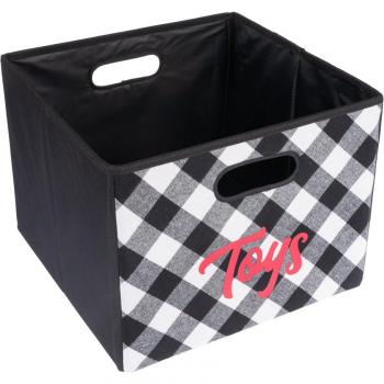 Caja de almacenamiento para juguetes a cuadros TIAKI - 33 x 32 x 25 cm (L x An x Al)