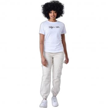 Project X Paris Women's Multi-Pocket Cargo Trousers - Ivory Size L