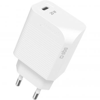 Cargador Universal SBS GreenLine 20W USB-C PD Blanco con Carga Rápida para Dispositivos Móviles