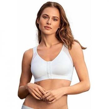 Leonisa Wireless Posture Corrector Back Support Bra for Women - White Maternity Plus Size 36B
