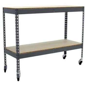 Estantería Metálica Modular Simon Rack 120x90x45 cm, Capacidad de Carga 75 kg, con Ruedas y Acabado Gris/Madera