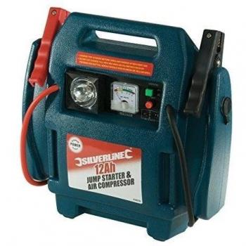 Silverline 234578 - Arrancador de emergencia y compresor de aire
