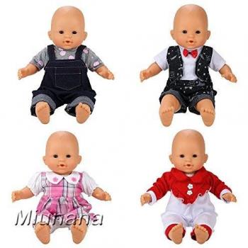Miunana 4 Ropas Vestidos Fashion para 36 - 40 cm 14- 16 Pulgadas Muñeca Bebé